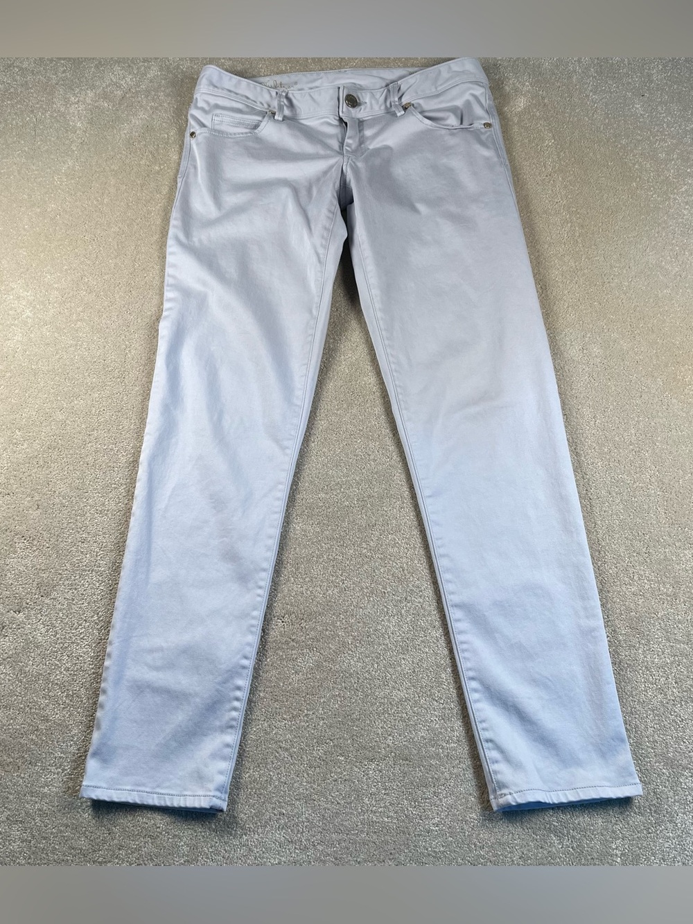 Lilly Pulitzer Worth Skinny Pants 5 Pocket Light Blue/Gray Women's 4